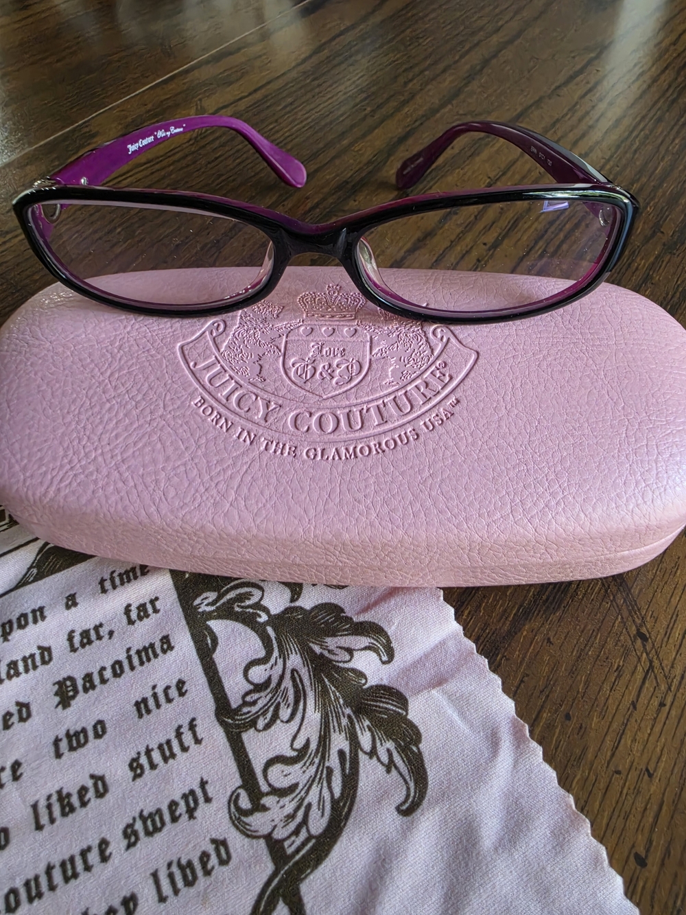 Juicy Couture Purple and Pink Women's Cat-Eye Glasses with Pink Case